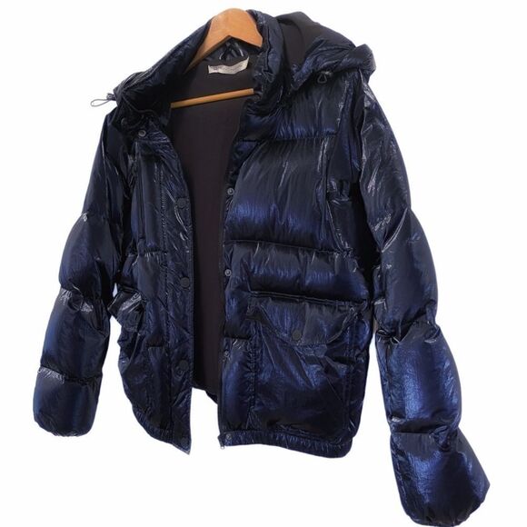 Blanc Noir Navy Reflective Puffer Jacket - Picture 6 of 12